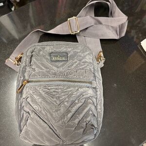 Kedzie Cloud 9 Quilted Crossbody Handbag - Gray and Gold accents